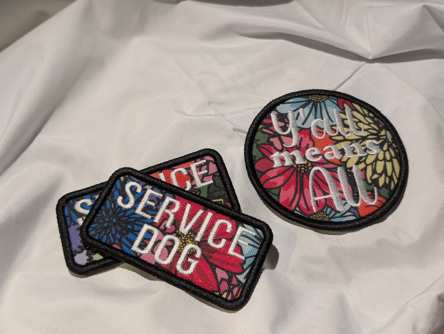 Floral Service Dog Patches
