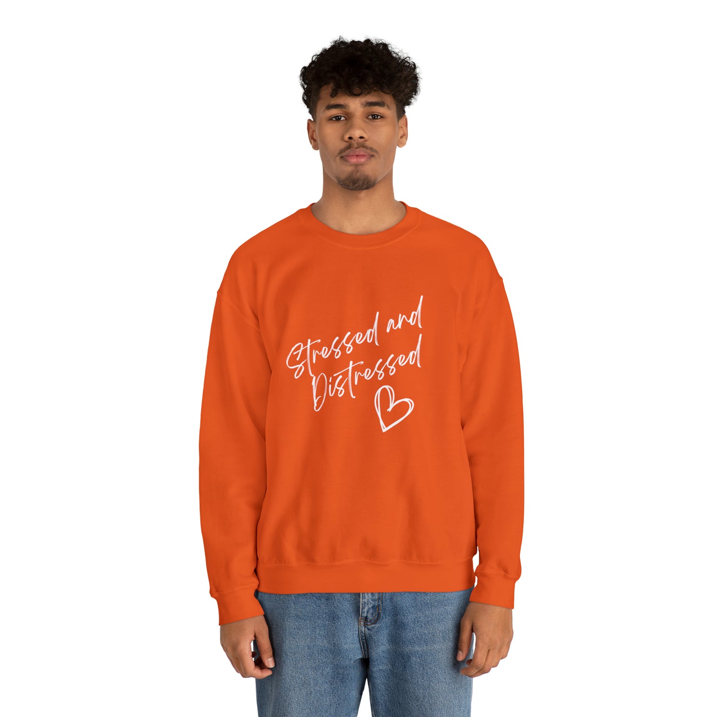 Stressed and Distressed Crewneck Sweatshirt (Dark Colors)