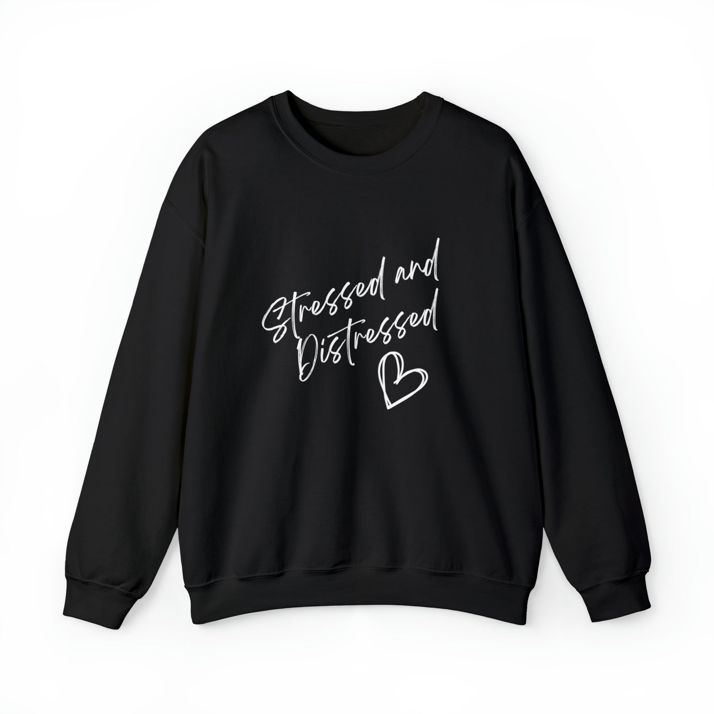 Stressed and Distressed Crewneck Sweatshirt (Dark Colors)