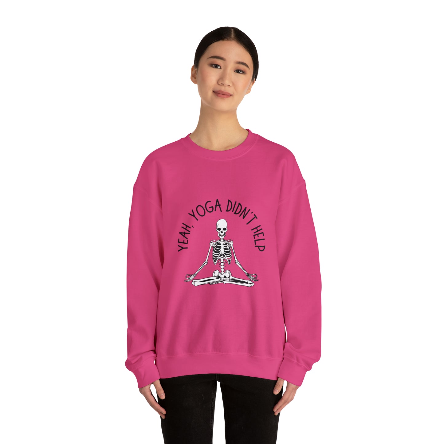 Yeah, Yoga Didn't Help Crewneck Sweatshirt (Light Colors)