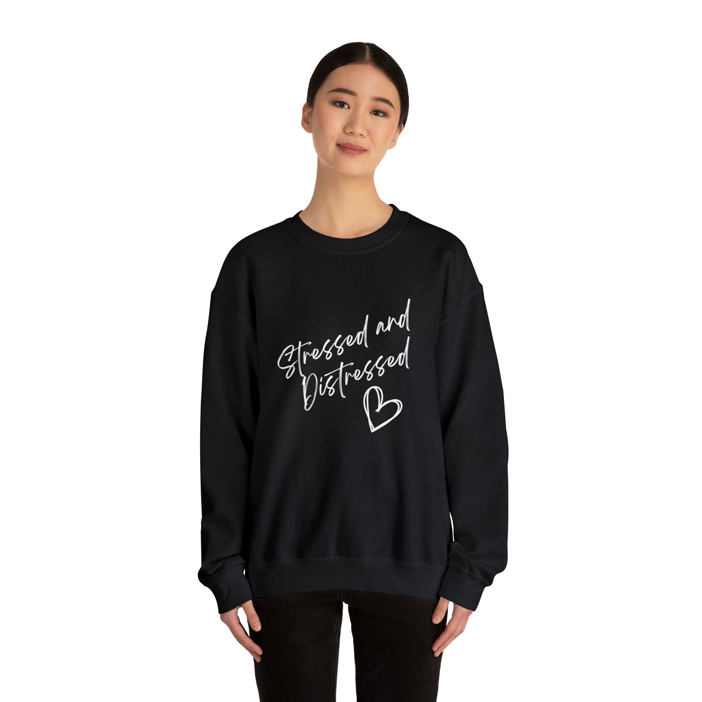 Stressed and Distressed Crewneck Sweatshirt (Dark Colors)