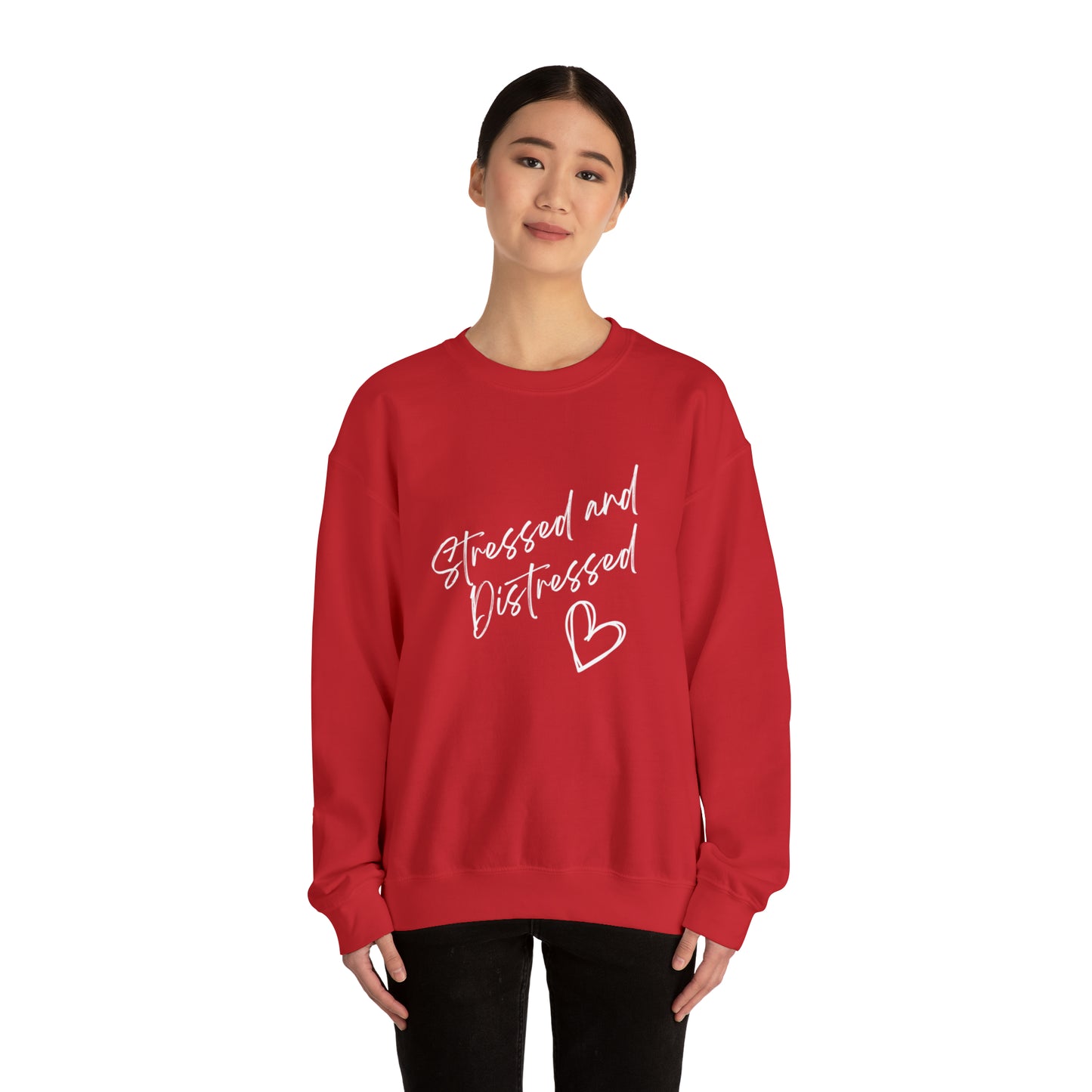 Stressed and Distressed Crewneck Sweatshirt (Dark Colors)