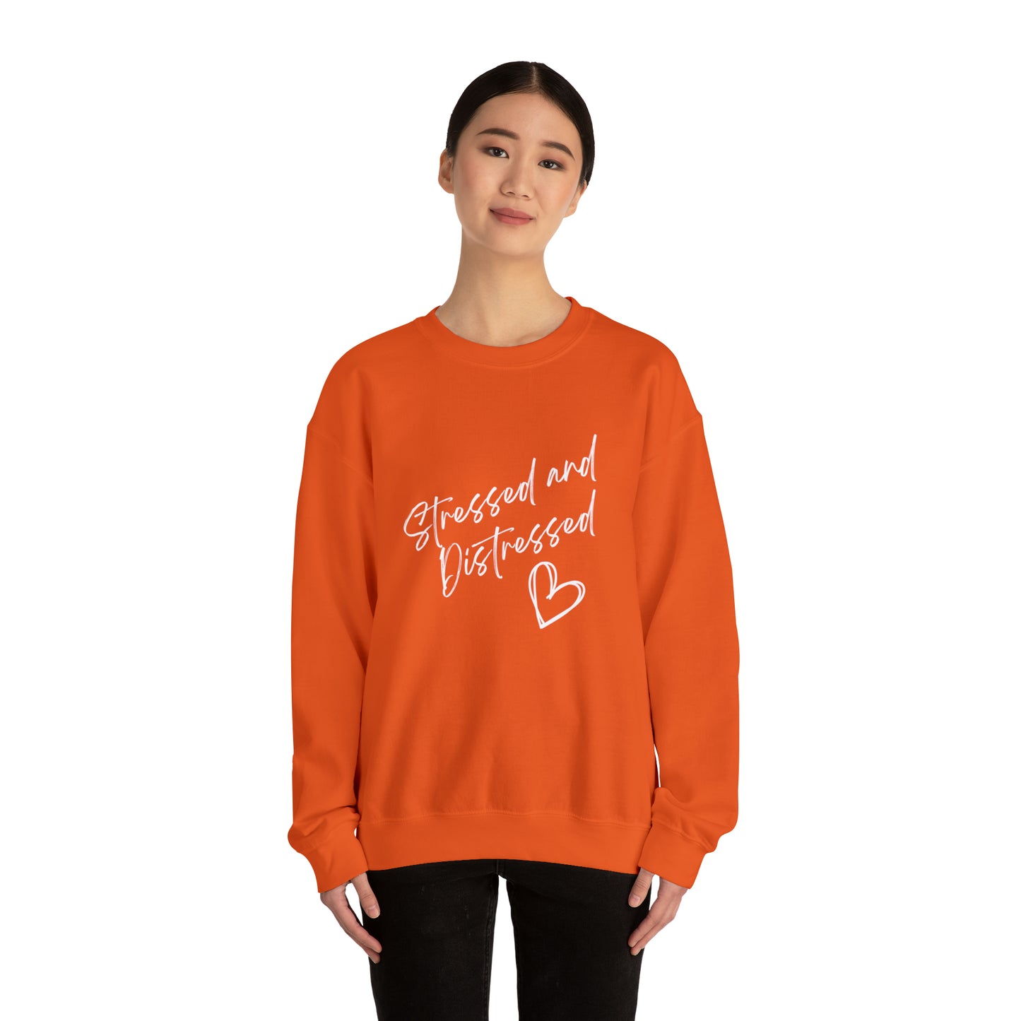 Stressed and Distressed Crewneck Sweatshirt (Dark Colors)