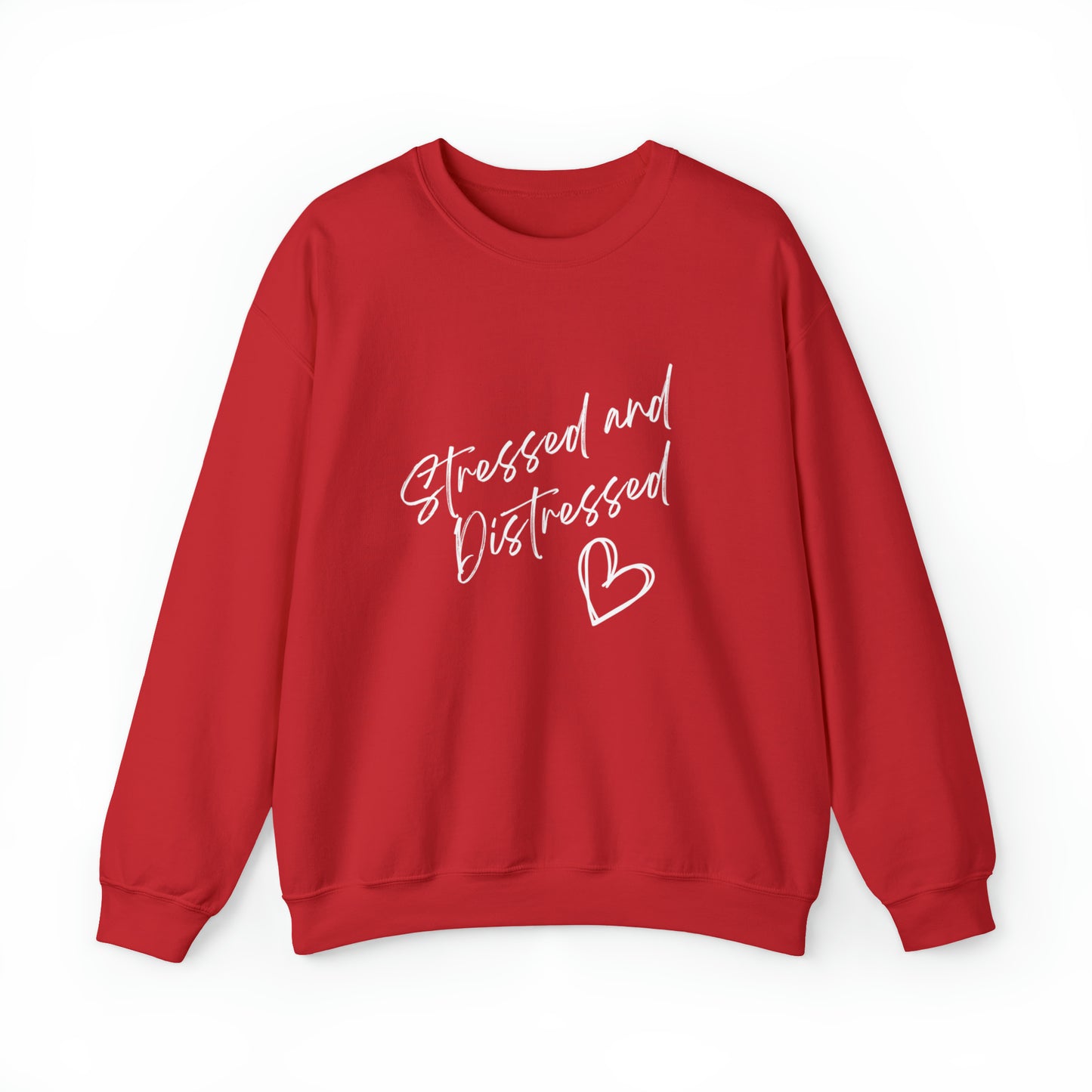 Stressed and Distressed Crewneck Sweatshirt (Dark Colors)