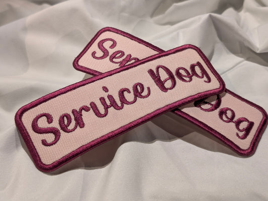 Grape Purple and Pink Service Dog Cursive Patches