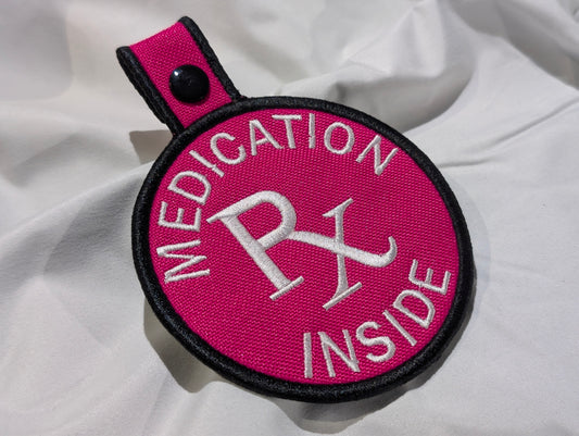 Medication Inside Patch Tabs, Pink, White, and Black