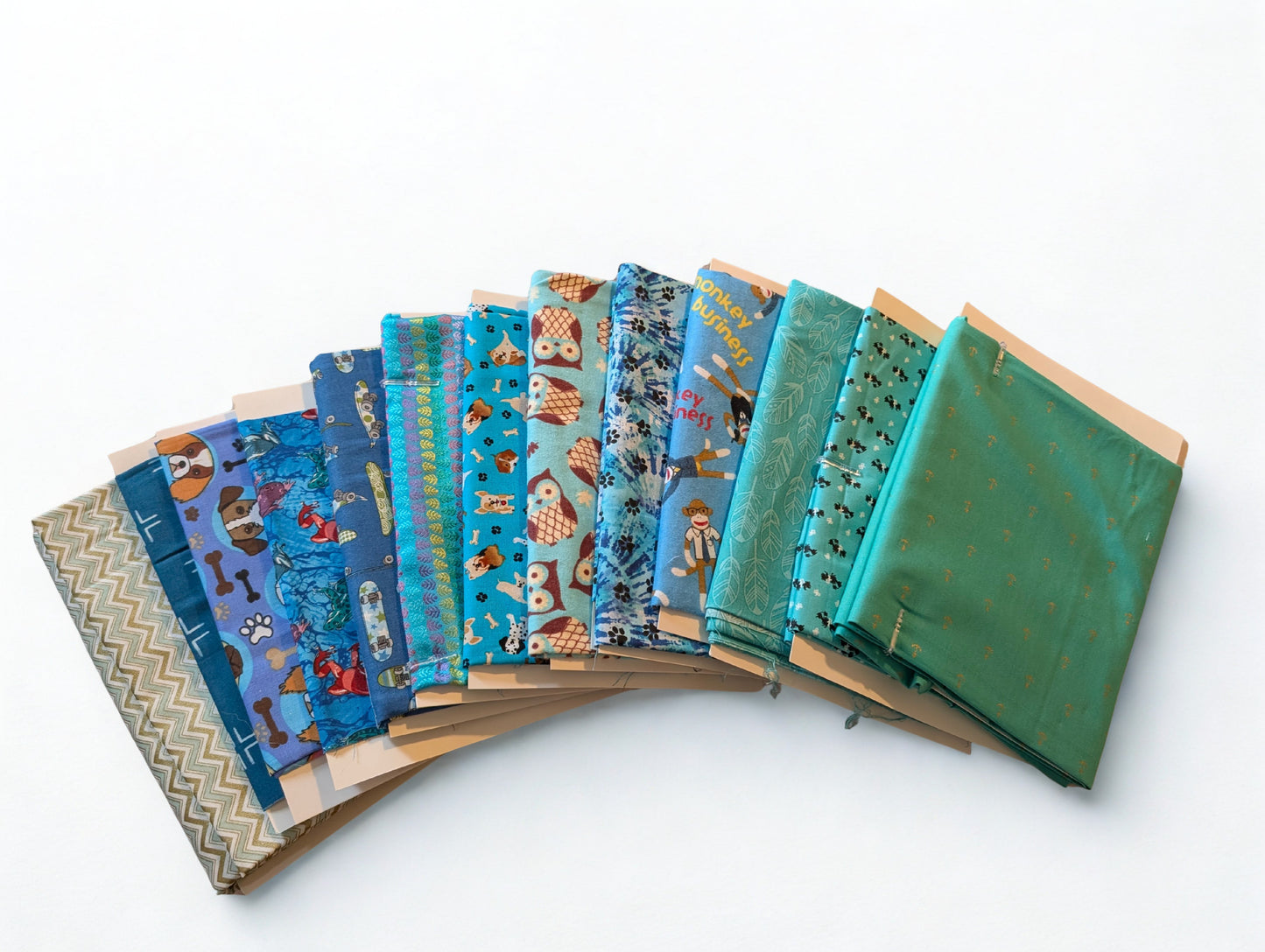Blue and Teal Fabric Lot