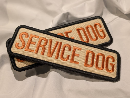 Service Dog Patches in Bronze, Tan, and Black