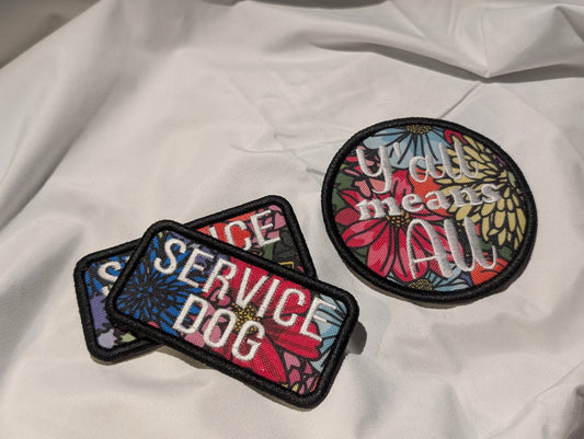 Floral Service Dog Patches