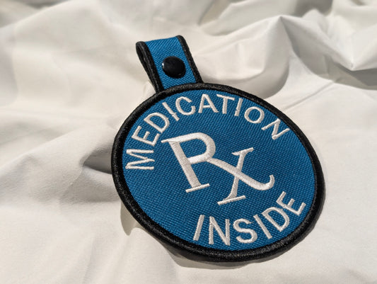 Medication Inside Patch Tabs, Teal Black and White