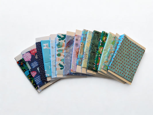 Teal and Purple Fabric Lot