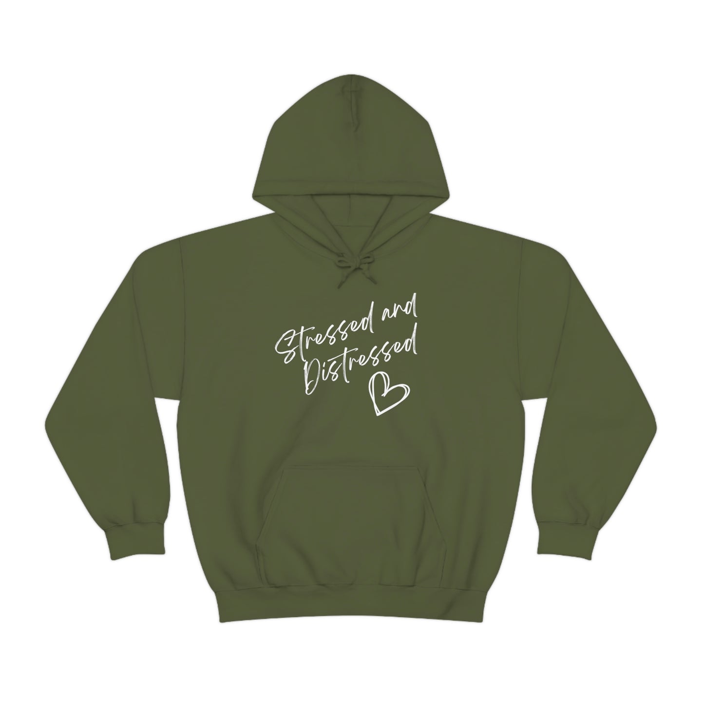 Stressed and Distressed Hooded Sweatshirt (Dark Colors)