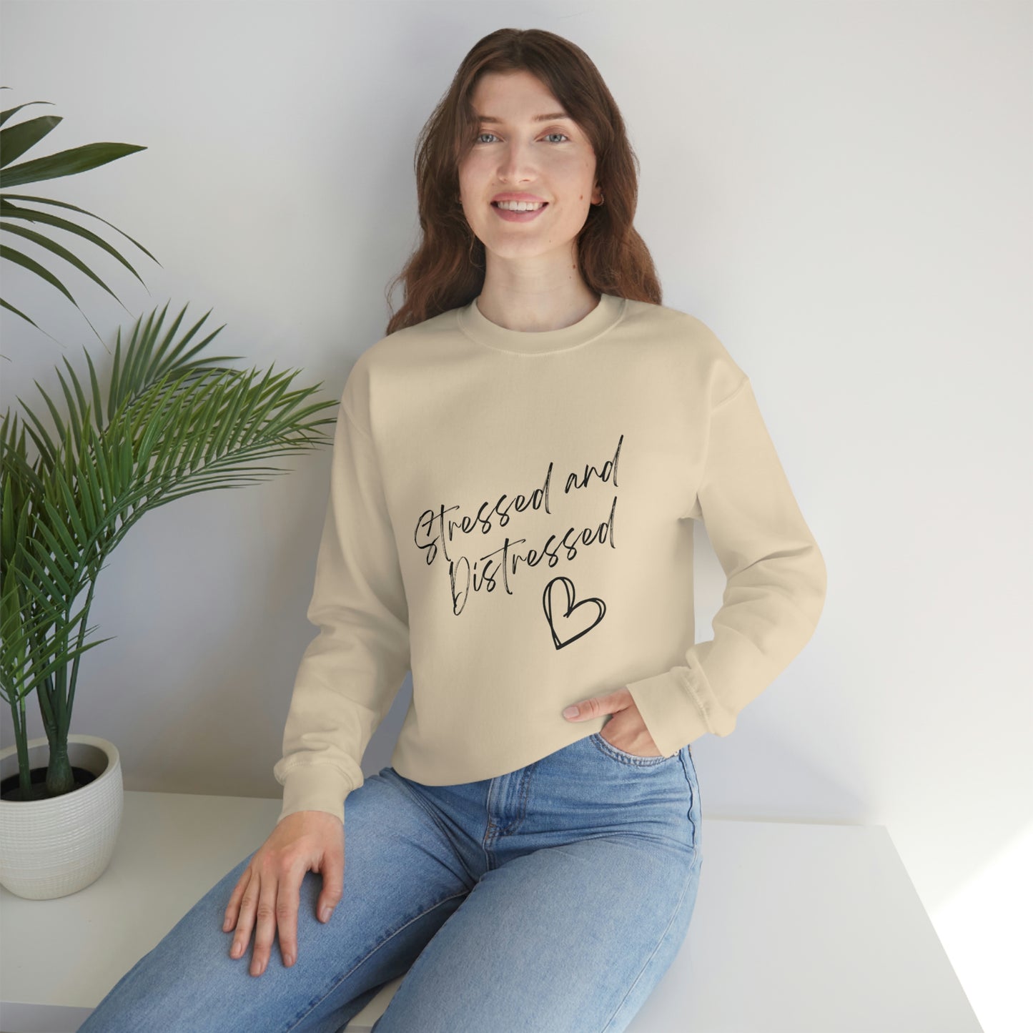 Stressed and Distressed Crewneck Sweatshirt (Light Colors)