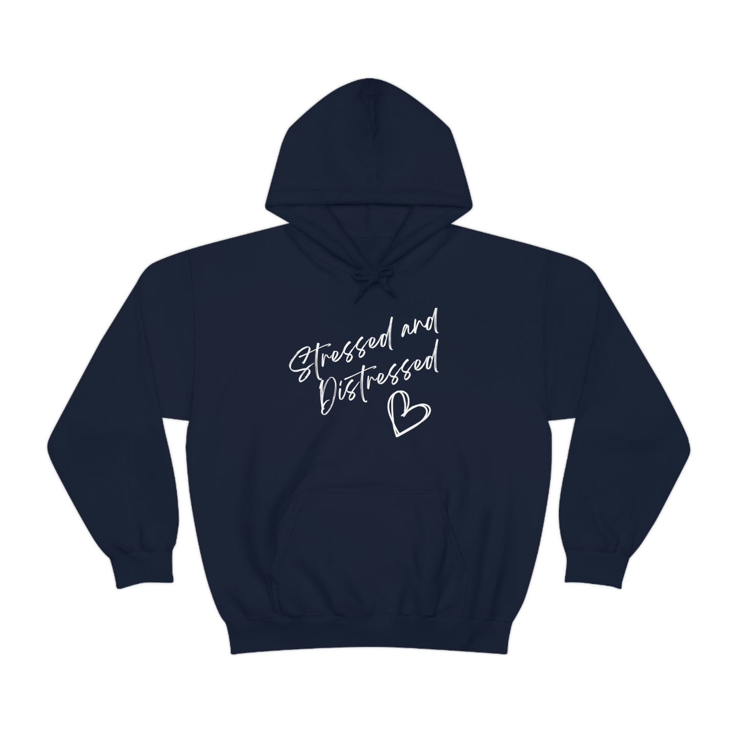 Stressed and Distressed Hooded Sweatshirt (Dark Colors)